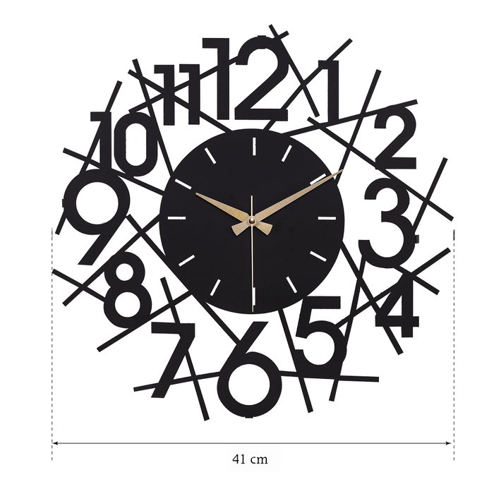 Wallity Reloj de Pared Decorativo de Metal Negro
